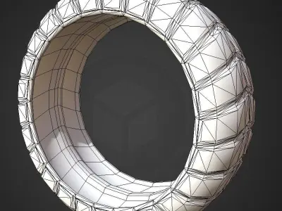 Futuristic Tire Low-Poly Version Low-poly 3D model