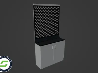 Armory - Rack and Cabinet 04 Half Cabinet 3D print model