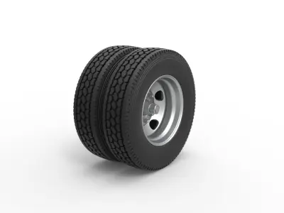 5 Hole double wheel of trailer Scale 1 to 25 3D print model