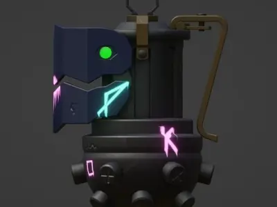 Grenade Jinx from Arcane Lreague of Legends Free low-poly 3D model