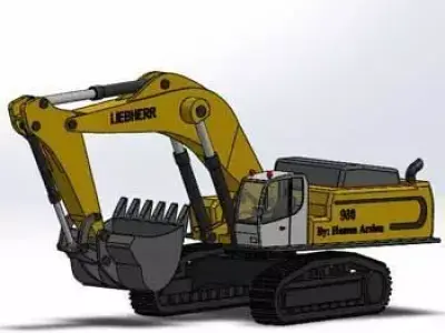 Excavator SolidWorks 3D Model with Parts and Assembly 3D model
