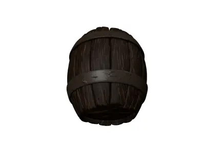 Barrel wooden Low-poly 3D model shop