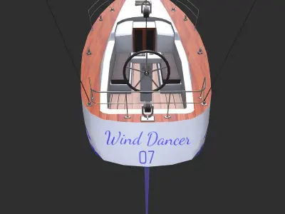 Sailing Yacht Low-poly PBR Low-poly 3D model