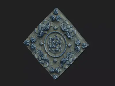 pattern vintage rococo baroque gothic antique luxury  3D print model