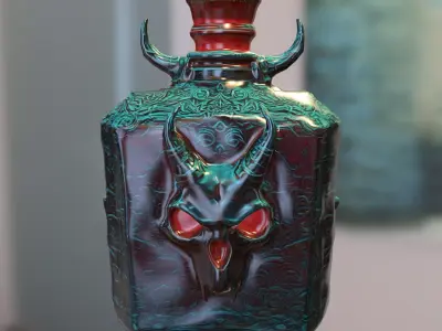 Flask Potion Pack Low-poly 3D model