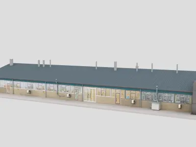 Realistic European City Block Building 04 Low-poly 3D model