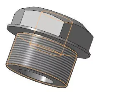 Threaded Plug 3D Model  Mechanical Part STL STEP 3D model