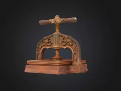 Antique Book Press Low-poly 3D model