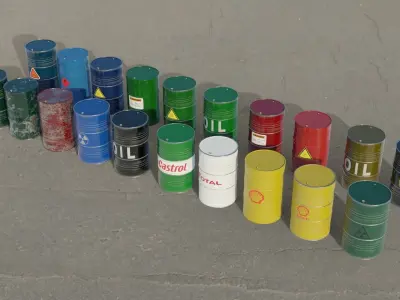 20 Barrel 3D models Low-poly 3D model