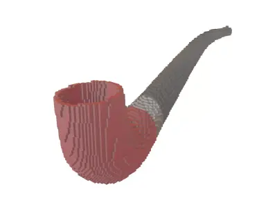 Voxel Tobacco Pipe v1 001 Low-poly 3D model