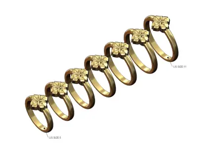 Vintage rosette ornament fashion band US sizes 5to11 3D print model