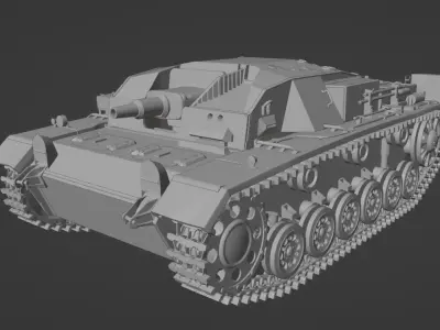 H0 1-87 scale WW2 StuG III Ausf A 3D print model
