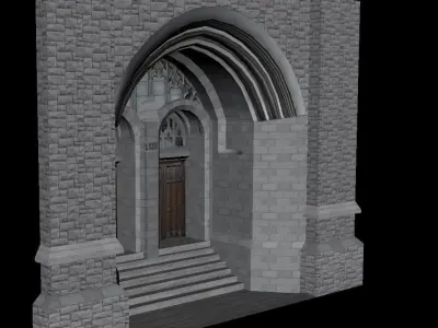 Church gate Low-poly 3D model