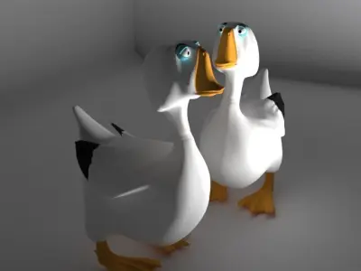 Goose Bird Low-poly 3D model