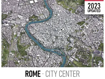 Rome - city center Low-poly 3D model