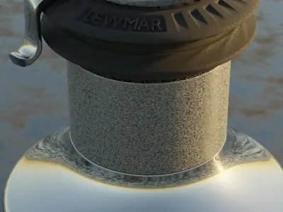 Sailboat deck winch - Lewmar 46ST 3D model