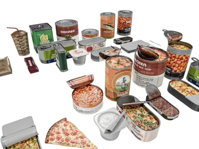 Survival Food Package Low-poly 3D model