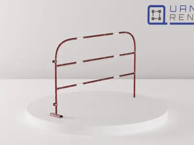 Construction site barrier 001 Low-poly 3D model