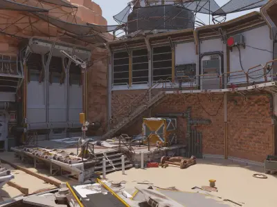 Sci Fi wasteland base 3D model