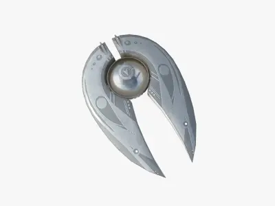 Alien Spaceship UFO I09 Full White - Sci Fi Spacecraft Design Low-poly 3D model