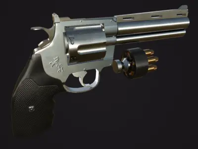 Colt Python 357 Revolver Low-poly 3D model