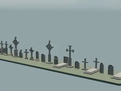 Low poly gravestones Free low-poly 3D model