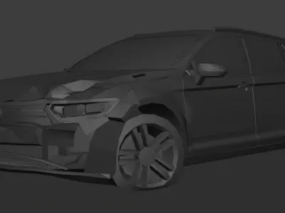 ACCIDENT WV PASSAT  Low-poly 3D model