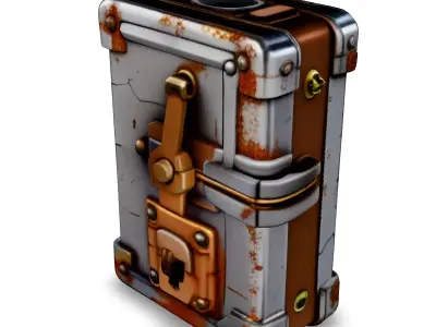 Steampunk Metal Box Game Asset Low-poly 3D model