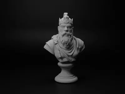 Scandinavian Sea Warrior Bust Chess 3D print model