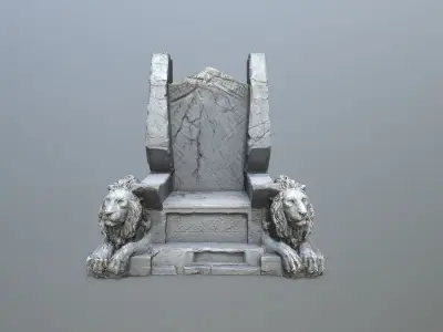 Lion Throne Low-poly 3D model get