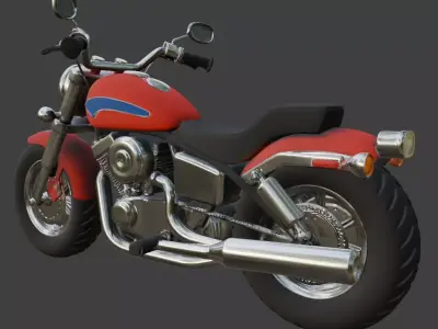 Cartoon Motorcycle 3D Model 3D model get