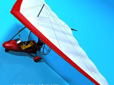 Ultralight hang glider 3D model purchase