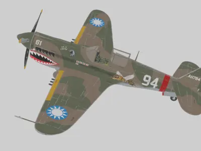 Average War Hawk Fully Rigged Fighter Aircraft Clean Topology 3D model