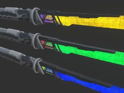 Katana Set Low-poly 3D model