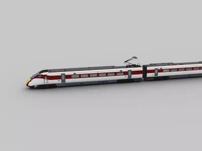 Lowpoly Train 9 high speed Low-poly 3D model