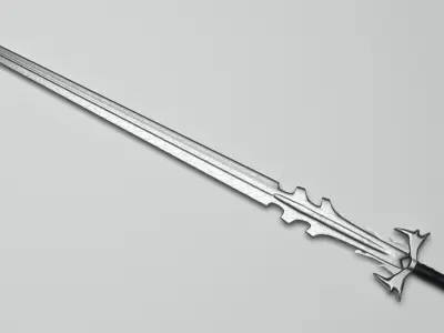 Fantasy Longsword Low-poly 3D model