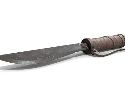 Homemade Hunting Knife Low-poly 3D model