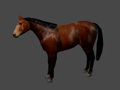 Horse Low poly rigged Low-poly 3D model