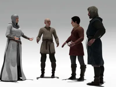 medieval human pack Low-poly 3D model