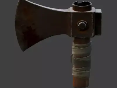 Post-Apocalyptic Survival Hatchet 3D Model Low-poly 3D model