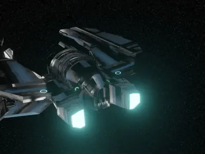 Sci-Fi Single Pilot Spaceship 3D model