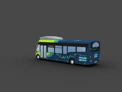 Electric Bus Pack 3 Low-poly 3D model