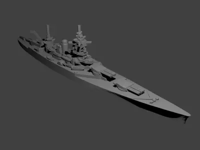 French Dunkerque Class Battleship 3D print model