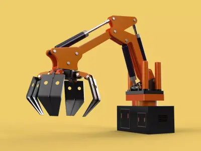 HYDRAULIC PALM OIL FRUIT LOADER GRAB CRANE LIFTING GRABBER JAWS 3D model