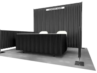 Pipe and Drape Trade Show Booth 3D model