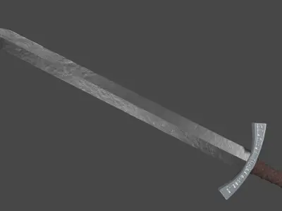 Gladius sword with Falchion handle Low-poly 3D model