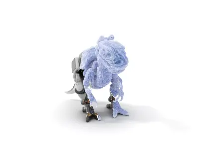 Futuristic Cybernetic Dinosaur Robot Model Pack Low-poly 3D model