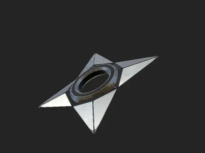 Low-Poly Shuriken metal star Free low-poly 3D model