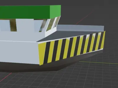 Ferry boat with roof Free 3D model
