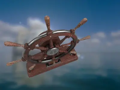 Ship steering wheel Ship Wheel 3D model Low-poly Low-poly 3D model